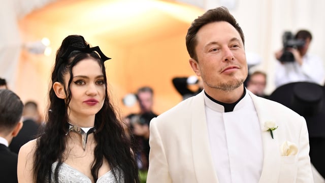 Elon Musk with his ex Grimes