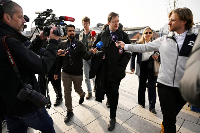 Defense lawyer John Christian Elden arrives at the South Rogaland District Court to hear the criminal case against Gjert Arne Ingebrigtsen, former coach and father of the famous runners Jakob and Ingrid Ingebrigtsen, in Sandnes, Norway, March 24, 2025. The charges include repeated abuse of the children over several years, including physical violence, threats and psychological abuse. NTB/Lise Aserud/via REUTERS