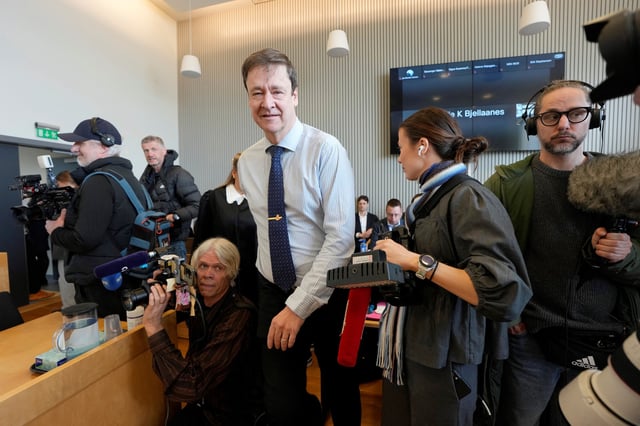 Defense lawyer John Christian Elden arrives at the South-Rogaland District Court to hear the criminal case against Gjert Arne Ingebrigtsen, former coach and father of the famous runners Jakob and Ingrid Ingebrigtsen, in Sandnes, Norway, March 24, 2025. The charges include repeated abuse of the children over several years, including physical violence, threats and psychological abuse. NTB/Lise Aserud/via REUTERS