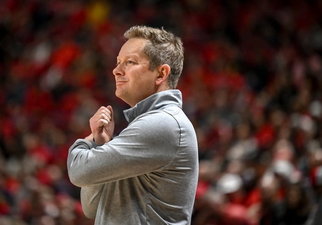 Head coach Niko Medved of the Colorado State Rams works against the New Mexico Lobos during the second half of the Lobos’ 74-61 win at the Thomas &amp; Mack Center in Las Vegas, Nevada on Friday, March 15, 2024. New Mexico advances to the Mountain West Conference championship game where they will face San Diego State University on Saturday. (Photo by AAron Ontiveroz/The Denver Post)