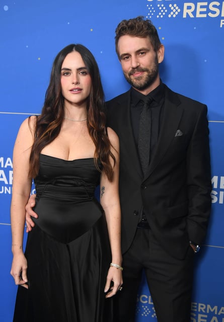 Natalie Viall and Nick Viall attend Cool Comedy Hot Cuisine Benefitting The Scleroderma Research Foundation at Fairmont Century Plaza on Oct. 29, 2024 in Los Angeles, California. 