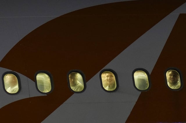 Des migrants vénézuéliens expulsés des Etats-Unis atterrissent à l'aéroport international Simon-Bolivar, le 24 mars.