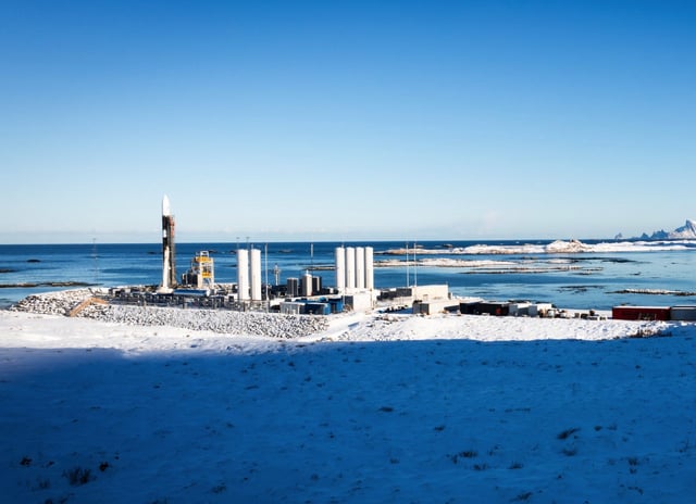 Isar Aerospace's Spectrum rocket at Andøya Spaceport, awaiting its first launch.
