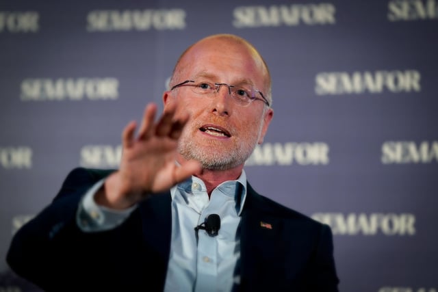 Brendan Carr, commissioner at the Federal Communications Commission, speaks in Washington on Feb. 27, 2025. 
