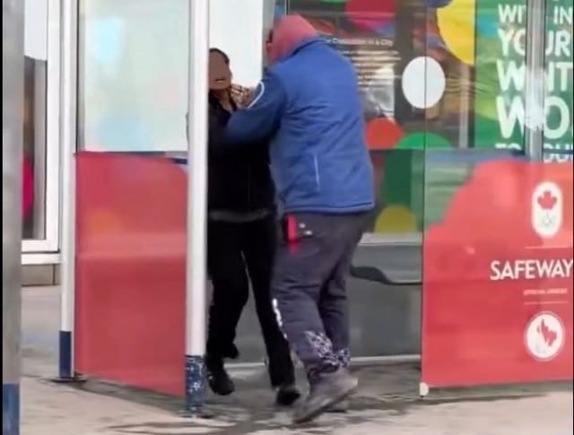 Video widely circulated on social media shows a man allegedly involved in an attack and the attempted robbery of a woman on a CTrain platform near Calgary city hall.