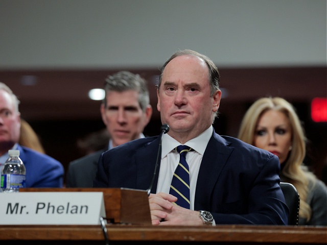 WASHINGTON, DC - FEBRUARY 27: U.S. President-elect Donald Trump's nominee for Secretary of the U.S. Navy John Phelan listens during a Senate Armed Services confirmation hearing on Capitol Hill on February 27, 2025 in Washington, DC. Phelan, a Florida businessman, spoke to Senators on a range of topics including improving retention rate in the U.S. Navy. (Photo by Anna Moneymaker/Getty Images)