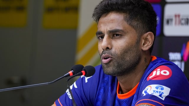 Cricketer Suryakumar Yadav and his wife, Devisha Yadav, have purchased two luxury apartments in Mumbai’s Deonar area for ₹21.1 crore, according to property registration documents reviewed by Square Yards. (In photo: Yadav addressing press conference)