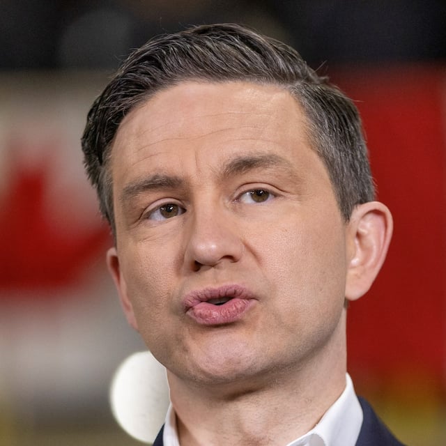 Leader of the Conservative Party of Canada, Pierre Poilievre, speaks at an election campaign event at Kruger Packaging L.P. in Brampton, Ontario, Canada March 24, 2025. REUTERS/Carlos Osorio