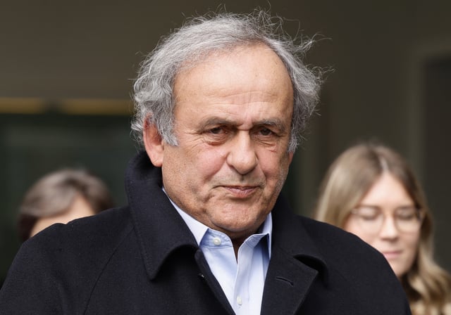Former UEFA President Michel Platini leaves the tribunal after he got acquitted on corruption charges against him in Muttenz, Switzerland, March 25, 2025. REUTERS/Stefan Wermuth