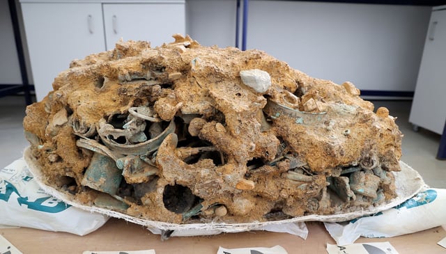 Dated: 18/09/2024
In September 2022, a metal detectorist searching a field – with the landowner’s permission – near the village of Melsonby, North Yorkshire, discovered what is thought to be one of the biggest Iron Age hoard found in the UK.

A team of archaeologists from Durham University were working in a separate field, close by, and he asked them to take a look. Experts from Durham University have been involved from the beginning – leading on the excavation and conservation of the items

Historic England provided emergency funding for the excavation, assessment and conservation of the finds.

The British Museum has also been involved from the beginning, providing specialist advice.

The discovery is highly significant in terms of what it can tell us about Iron-Age society, technology and the wealth and power of communities at the end of the Iron Age.

Over 800 objects have already been excavated and taken to Durham University, where they have been stabilised and are conserved. These items were buried deliberately and date from around 1st Century BC – 1st Century AD.
