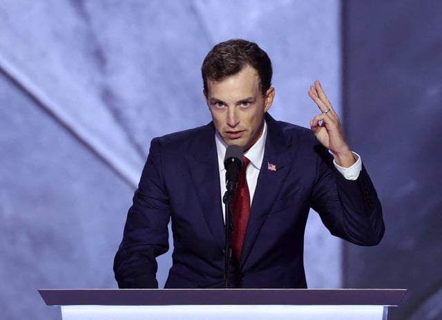 Zach Witkoff speaks on Day 4 of the Republican National Convention (RNC), at the Fiserv Forum in Milwaukee, Wisconsin, U.S., July 18, 2024. REUTERS/Mike Segar/File Photo