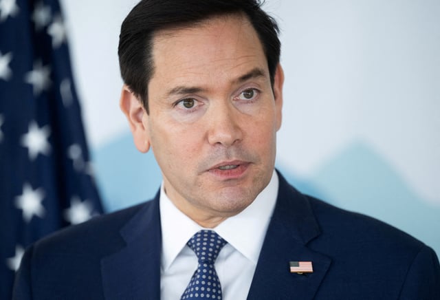 U.S. Secretary of State Marco Rubio speaks with reporters following the G7 foreign ministers meeting in La Malbaie, Quebec, Canada March 14, 2025. SAUL LOEB/Pool via REUTERS/File Photo