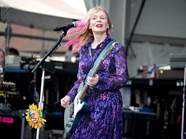 NEW ORLEANS, LOUISIANA - APRIL 28: Nancy Wilson of Heart performs onstage at the 2024 New Orleans Jazz & Heritage Festival at Fair Grounds Race Course on April 28, 2024 in New Orleans, Louisiana. (Photo by Jeff Kravitz/FilmMagic)