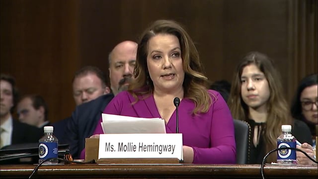 Mollie Hemingway testifying before Congress.
