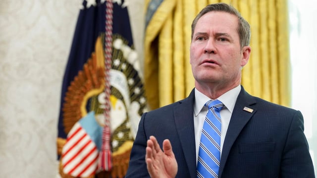 Mike Waltz, national security adviser, speaks in the Oval Office of the White House in Washington, D.C.,onMarch 7, 2025. Photo: Chris Kleponis/CNP/Bloomberg via Getty Images