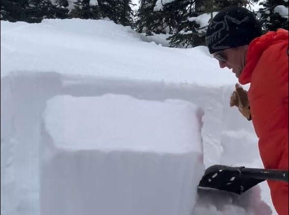 Mike Koppang, a Mountain Rescue Specialist with Kananaskis Mountain Rescue, shows easy it is to trigger an avalanche in the backcountry.