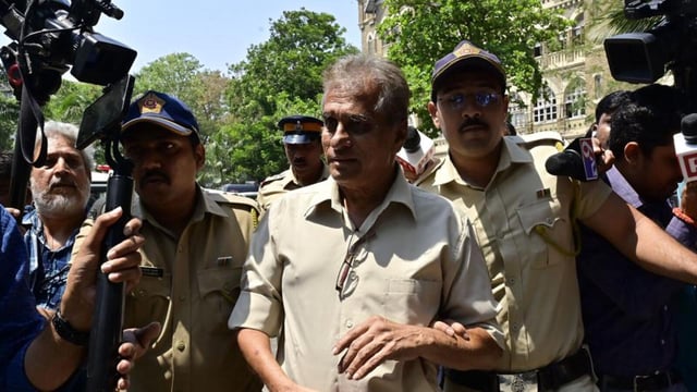 Mumbai, India - March 25, 2025: Disha Salian's father Satish Salian leaves CP office after meeting Jt CP crime at CP office in Mumbai, India, on Tuesday, March 25, 2025. (Photo by Anshuman Poyrekar/ Hindustan Times) (Hindustan Times)
