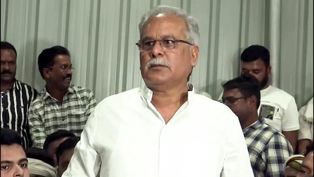 Former Chhattisgarh chief minister and Congress leader Bhupesh Baghel. (ANI Photo)