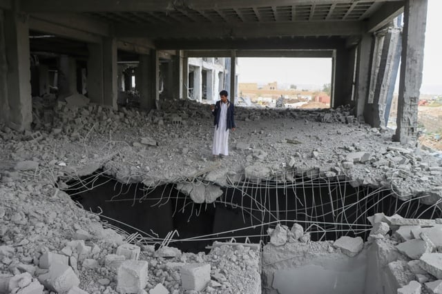 Washington has vowed to use overwhelming force until the Iran-backed Huthis stop firing on vessels in the Red Sea and Gulf of Aden