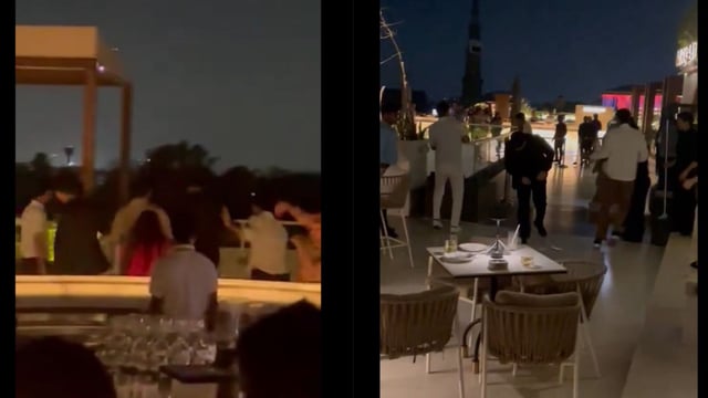 Viral videos show the fight that broke out at a Delhi bar on Sunday