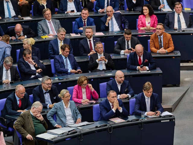 Die AfD-Fraktion ist im neuen Bundestag erheblich gewachsen. In Umfragen legt die Partei derzeit noch mehr zu.