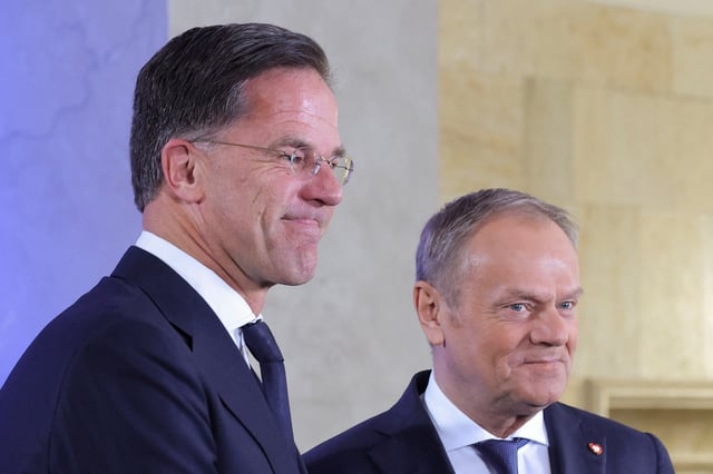 NATO Secretary General Mark Rutte meets with Polish Prime Minister Donald Tusk at Prime Minister Chancellery in Warsaw, March 26, 2025. REUTERS/ Kacper Pempel