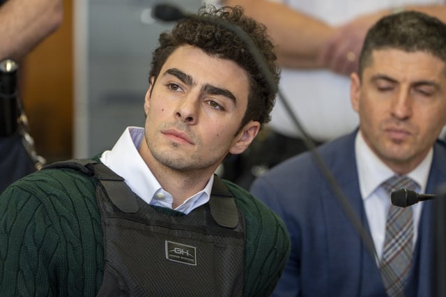 Luigi Mangione attends a hearing at Manhattan Criminal Court on February 21, 2025 in New York City.