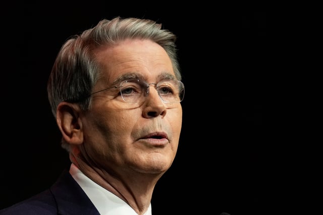 Scott Bessent, United States Secretary of the Treasury, speaks at an Economic Club of New York luncheon in New York, Thursday, March 6, 2025. (AP Photo/Seth Wenig)