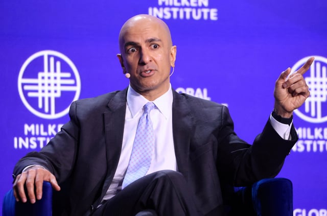 Neel Kashkari, President and CEO, Federal Reserve Bank of Minneapolis, speaks at the Milken Conference 2024 Global Conference Sessions at The Beverly Hilton in Beverly Hills, California, U.S., May 7, 2024.  REUTERS/David Swanson/File Photo
