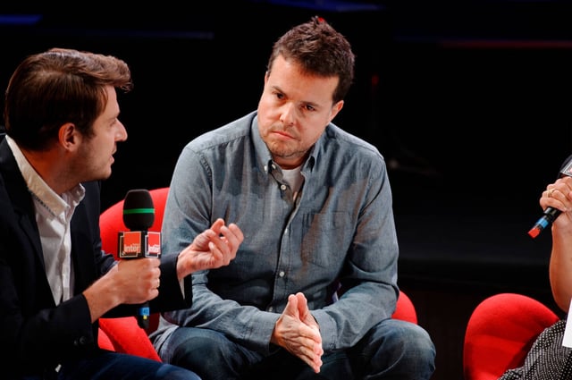 Nicolas Demorand assiste à la conférence de presse annuelle de la station Radio France, à Paris, le 26 août 2015.