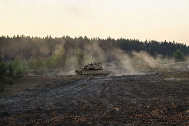 US soldiers during a qualification range at Pabrade training area in Lithuania, September 19, 2024.