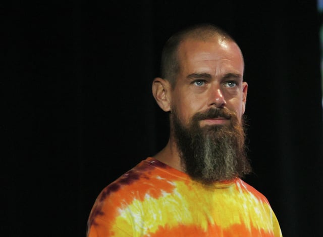 Jack Dorsey, co-founder and CEO of Block, arrives onstage at Bitcoin 2021 on June 4, 2021, in Miami.