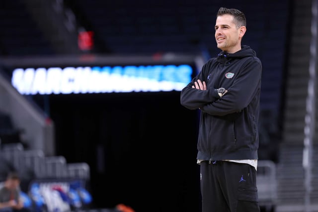 Florida head coach Todd Golden during practice at the NCAA men’s basketball West Regional at Chase Center in San Francisco on Wednesday.