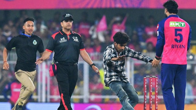 Parag got a rousing welcome from the local fans during toss.