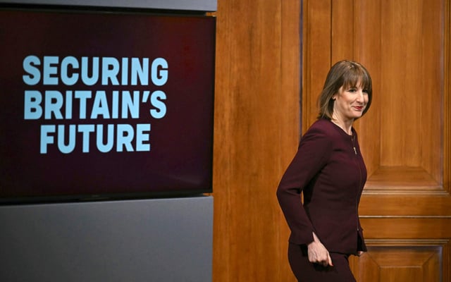 Rachel Reeves arrives to host a press conference in the Downing Street Briefing Room in Downing Street, London, England, Wednesday, March 26, 2025. Photo: Ben Stansall/ Alamy