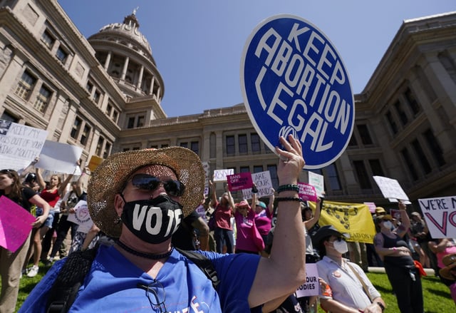 FILE - Abortion rights demonstrators attend a rally at the Texas state Capitol in Austin, Texas, May 14, 2022. (AP Photo/Eric Gay, File)