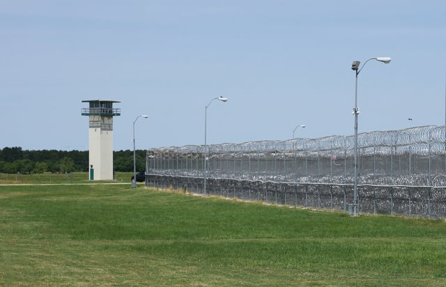 An exterior view shows Allan B. Polunsky prison in Livingston, Texas, on May 25, 2022.