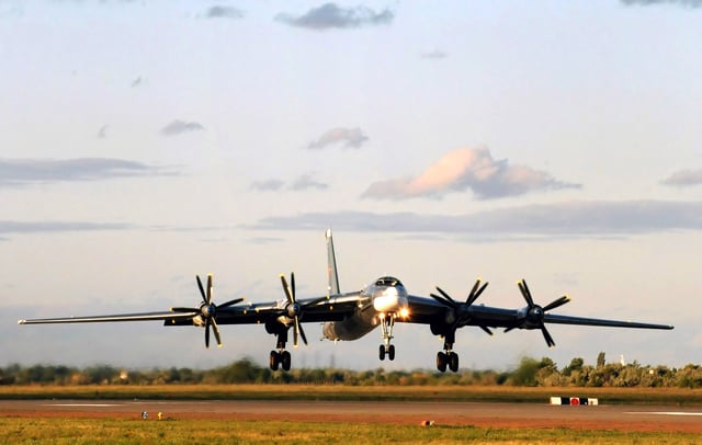 This image from 2008 shows a Tu-95 bomber aircraft at Engels-2 airbase on August 7, 2008 in Engels, Russia.