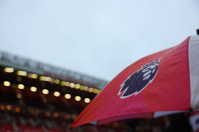 Soccer Football - Premier League - Manchester United v Nottingham Forest - Old Trafford, Manchester, Britain - December 7, 2024 General view of the premier league logo printed on a corner flag inside the stadium before the match Action Images via Reuters/Lee Smith/File Photo