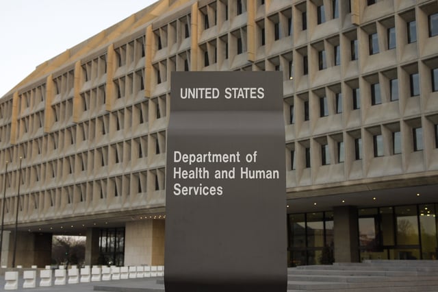 FILE - The Department of Health and Human Services building is seen in Washington, April 5, 2009.(AP Photo/Alex Brandon, File)