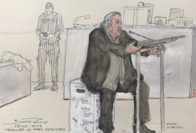 Depardieu, wie ihn der Gerichtszeichner sieht