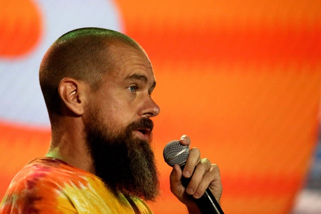 Jack Dorsey, former CEO of Twitter and co-founder &amp; CEO of Square, speaks during the crypto-currency conference Bitcoin 2021 Convention at the Mana Convention Center in Miami, Florida, on June 4, 2021.