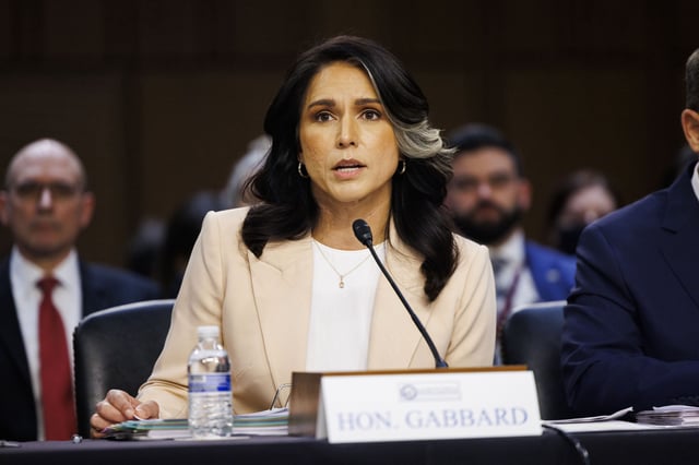 Tulsi Gabbard, Director of National Intelligence, testifies during a Senate Intelligence Committee hearing in the Hart Senate Office Building in Washington DC on Tuesday March 25, 2025.