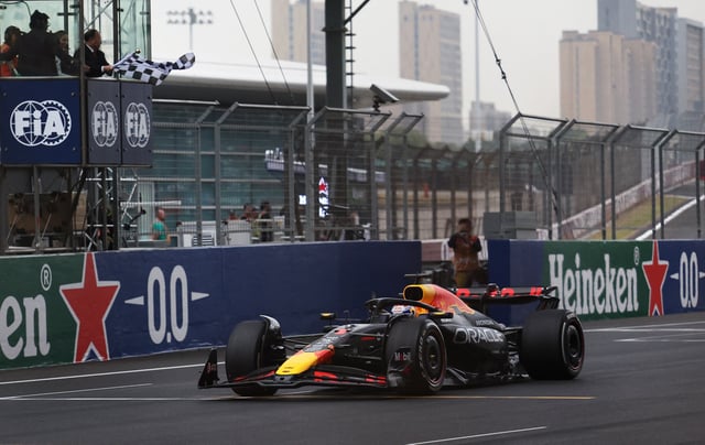 Formula One F1 - Chinese Grand Prix - Shanghai International Circuit, Shanghai, China - March 23, 2025 Red Bull's Max Verstappen passes the chequered flag to finish fourth place in the Chinese Grand Prix REUTERS/Go Nakamura/File Photo