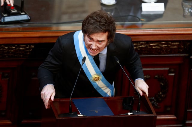 Argentina's President Javier Milei attends the opening session of the legislative term, at the National Congress, in Buenos Aires, Argentina, March 1, 2025. REUTERS/Matias Baglietto/File Photo