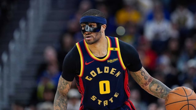 Golden State Warriors guard Gary Payton II against the Sacramento Kings during the second half of an NBA basketball game Thursday, March 13, 2025, in San Francisco.