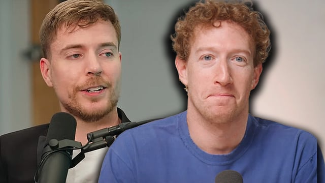 A photo of MrBeast and Mark Zuckerberg.
