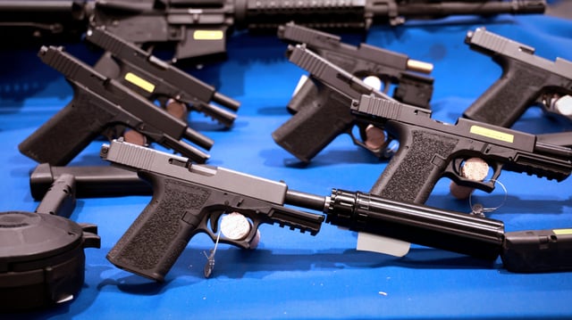 Ghost guns on display in New York attorney general's office
