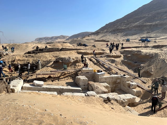 Field work takes place near the site where the tomb chamber, dating to about 3,600 years ago, of an unknown ancient Egyptian king was discovered during excavations by Penn Museum and Egyptian archeologists in Abydos, Egypt, in this undated handout image released on March 27, 2025. Josef Wegner/Penn Museum/Handout via REUTERS