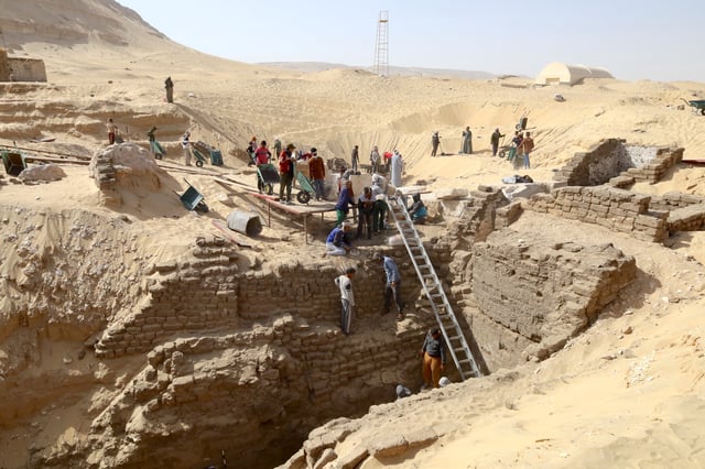 Field work takes place near the site where the tomb chamber, dating to about 3,600 years ago, of an unknown ancient Egyptian king was discovered during excavations by Penn Museum and Egyptian archeologists in Abydos, Egypt, in this undated handout image released on March 27, 2025. Josef Wegner/Penn Museum/Handout via REUTERS